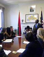 High school students participating in an embassy site visit at the Global Young Leaders Conference