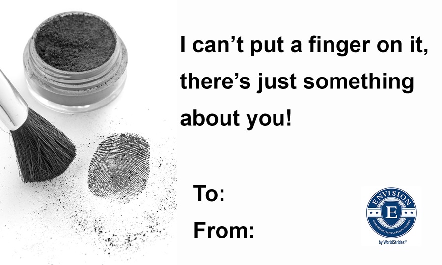 CSI themed Valentine's Day card