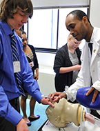 Students experience a medical simulation center firsthand at NYLF Medicine