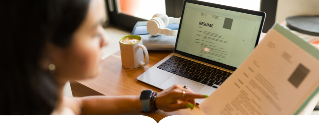 Student revising their resume