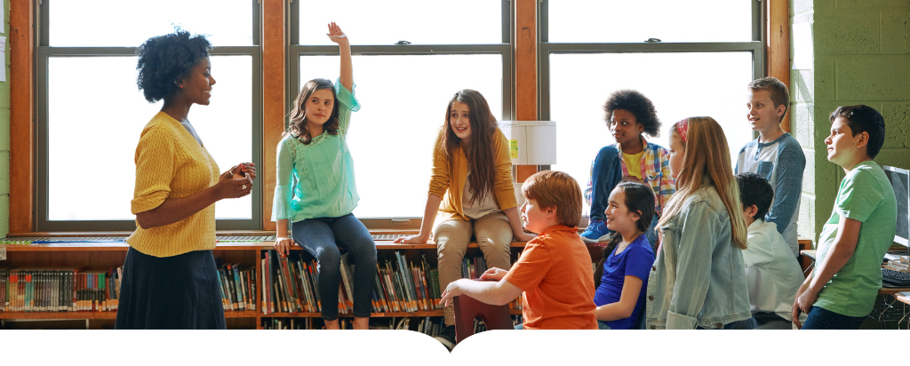 Students answering questions in a classroom